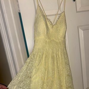 yellow lace dress